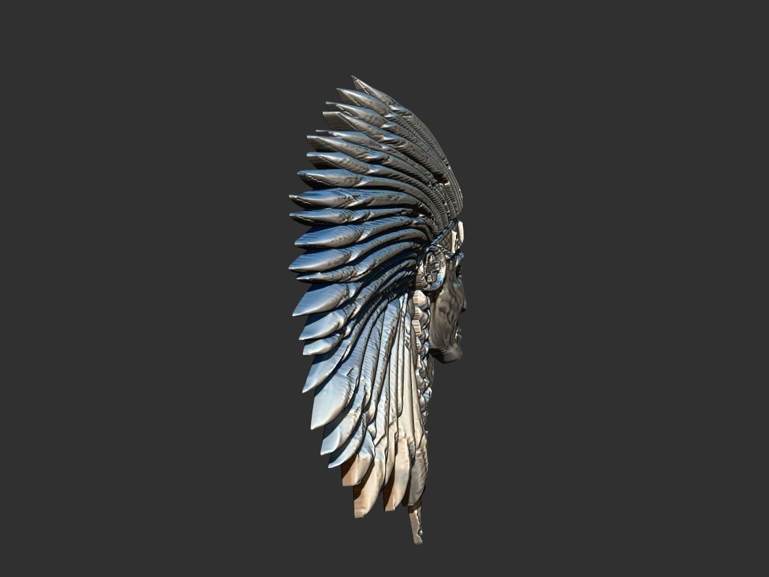 Indian Profile Pendant 3D print model_3