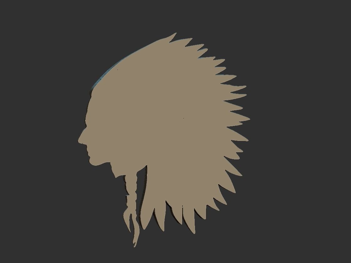 Indian Profile Pendant 3D print model_5