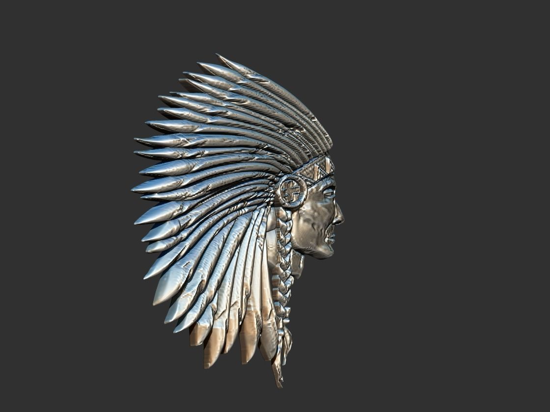 Indian Profile Pendant 3D print model_2