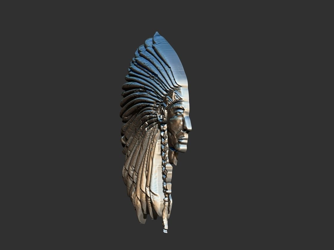 Indian Profile Pendant 3D print model_6