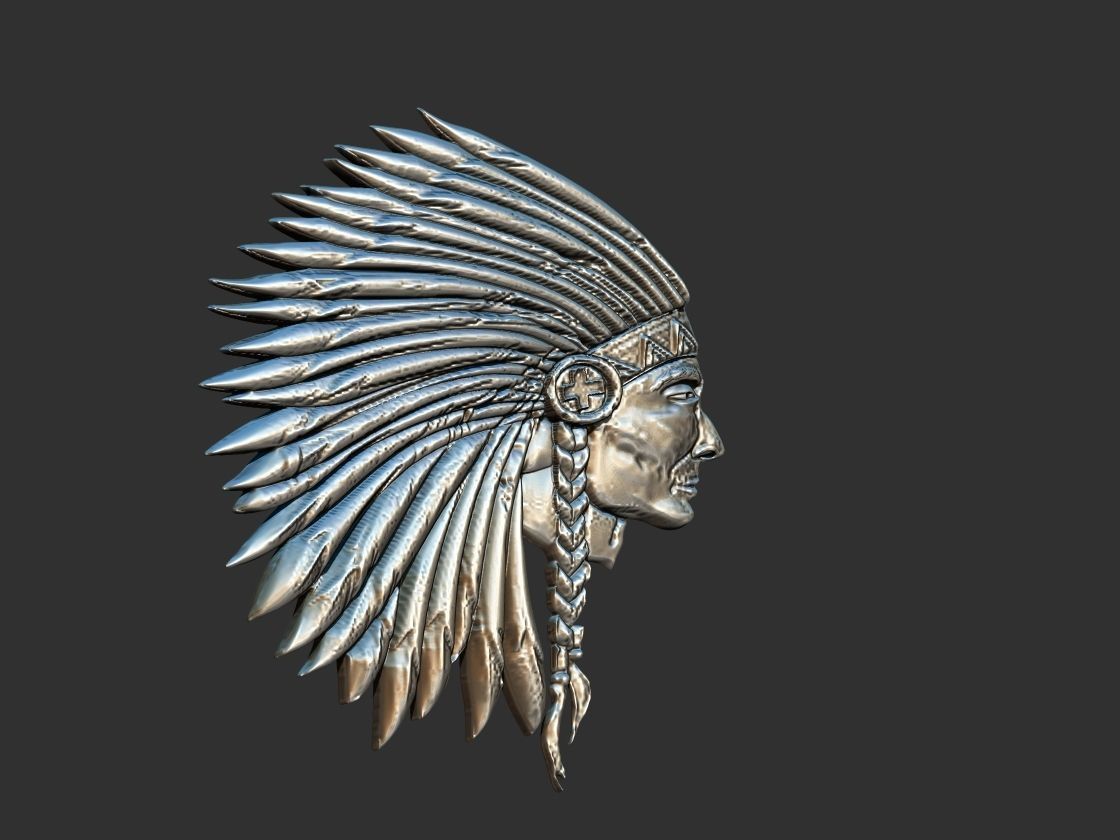 Indian Profile Pendant 3D print model_1