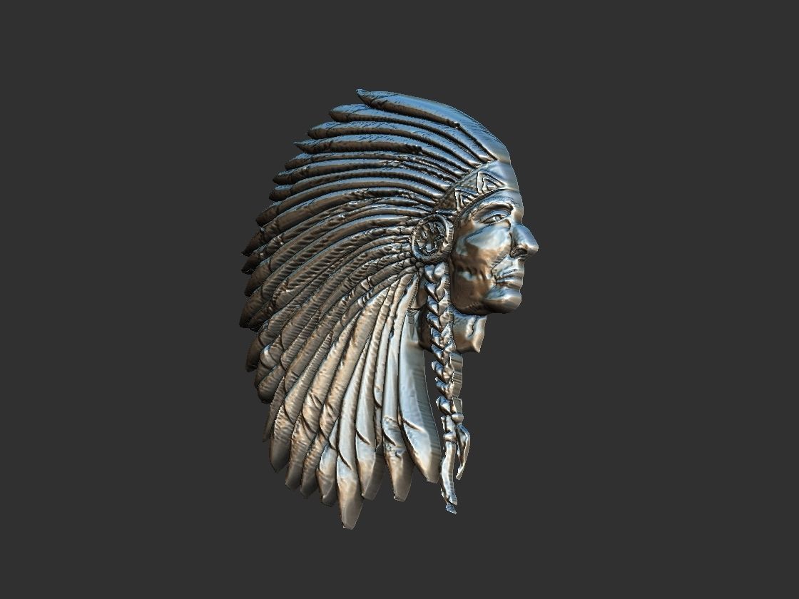 Indian Profile Pendant 3D print model_7