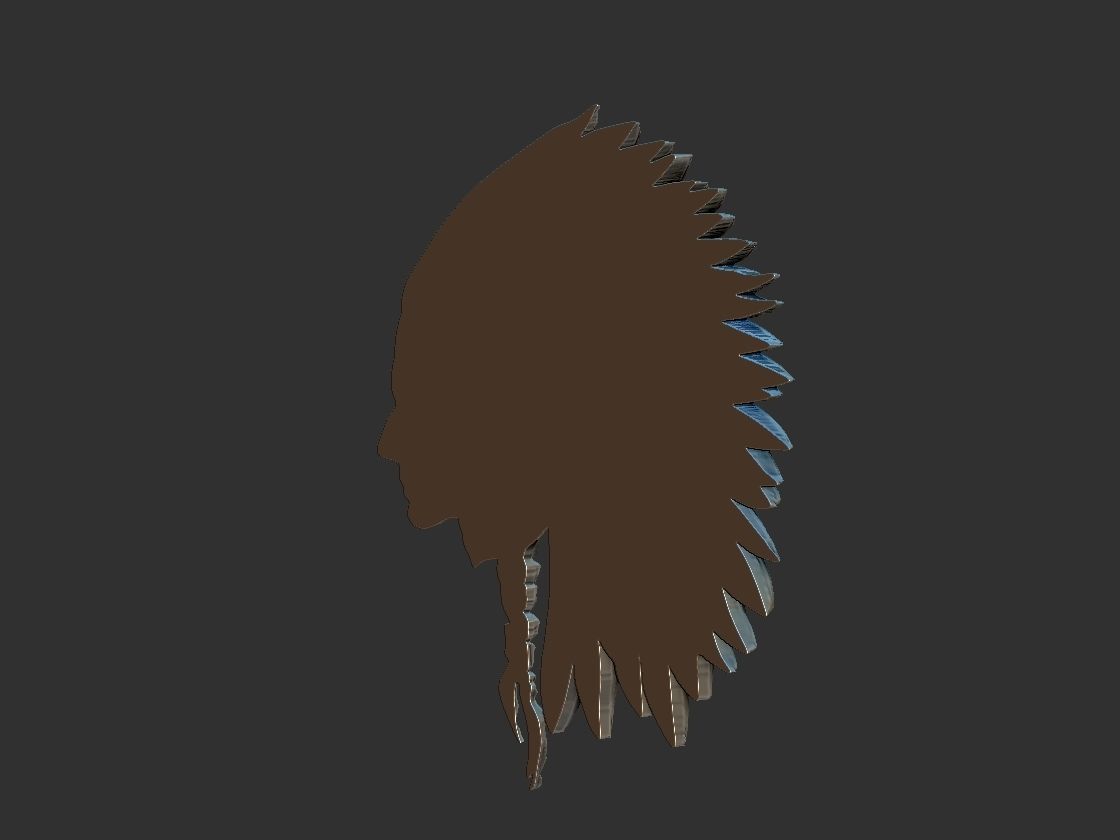 Indian Profile Pendant 3D print model_4