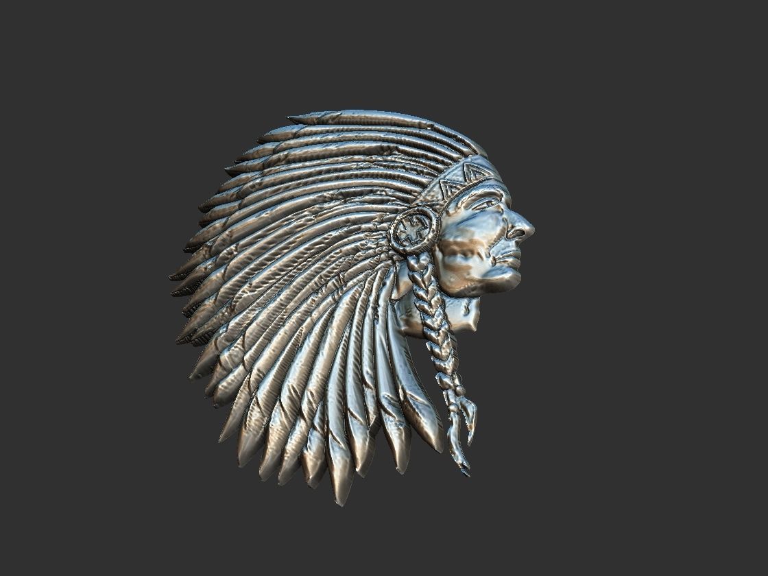 Indian Profile Pendant 3D print model_8