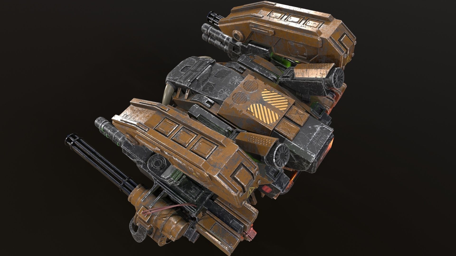 Mech in military style Low-poly 3D model_10