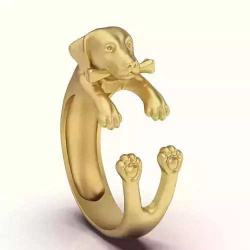 dog ring silver gold jewelry printable 3d model