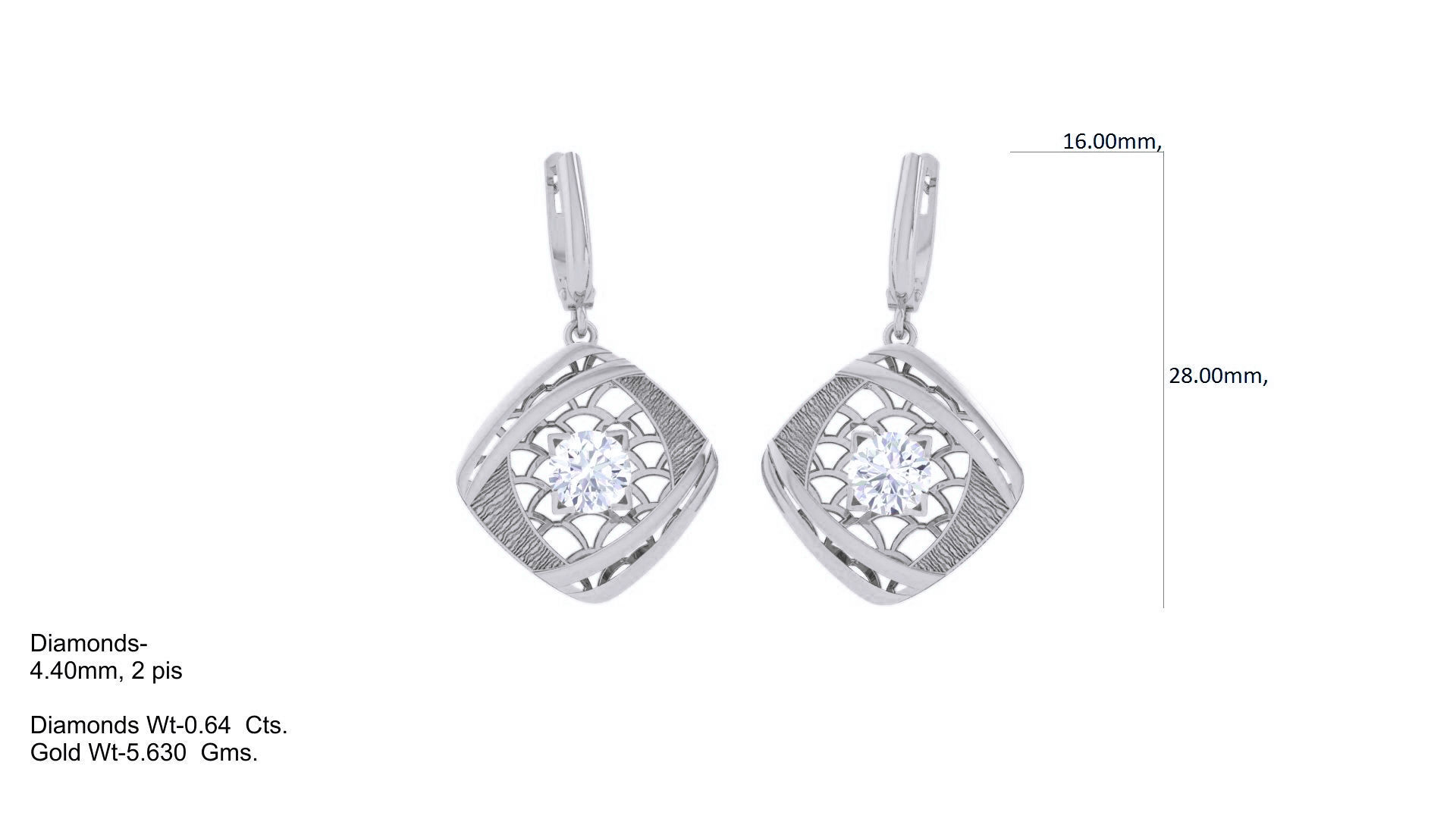 High Jewelry Pendant Earrings Set 3dm stl obj mtl gltf glb 3D print model_4