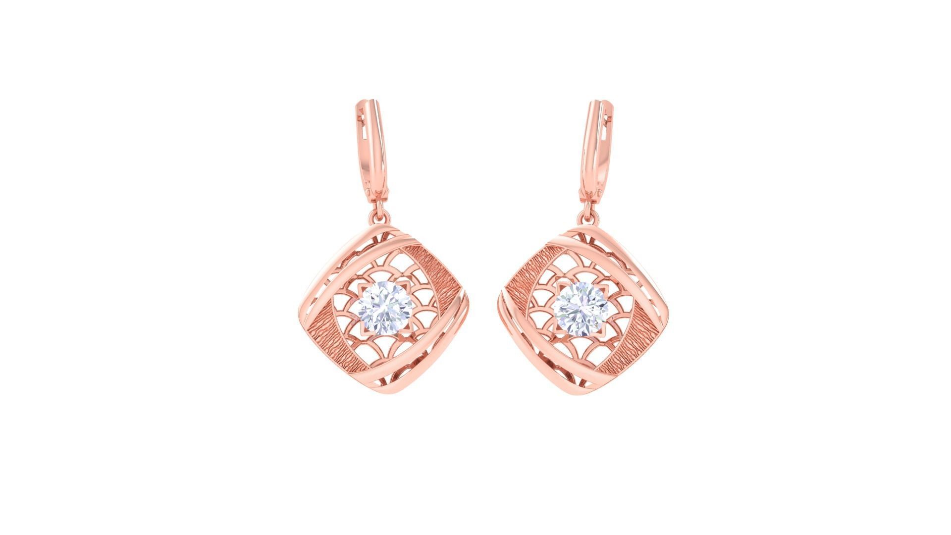 High Jewelry Pendant Earrings Set 3dm stl obj mtl gltf glb 3D print model_3