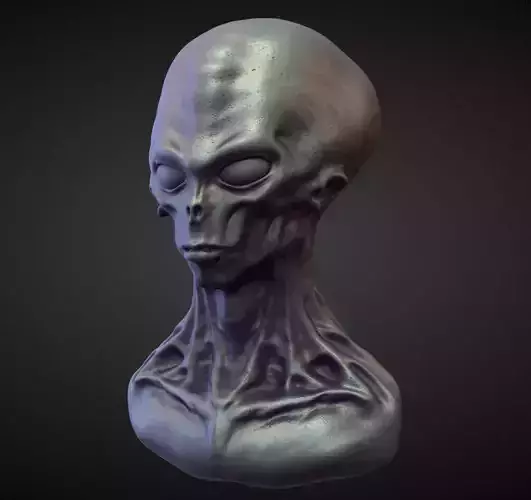ALIEN HEAD1 high poly sculpt