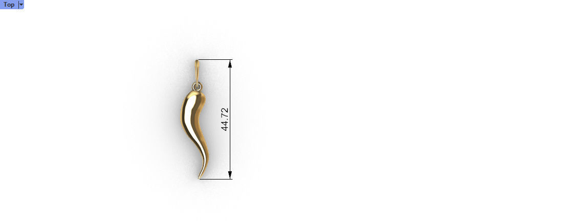 Italian Horn Pendant charm necklace jewelry 3D print model_16