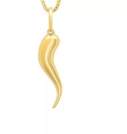 Italian Horn Pendant charm necklace jewelry 3D print model_0