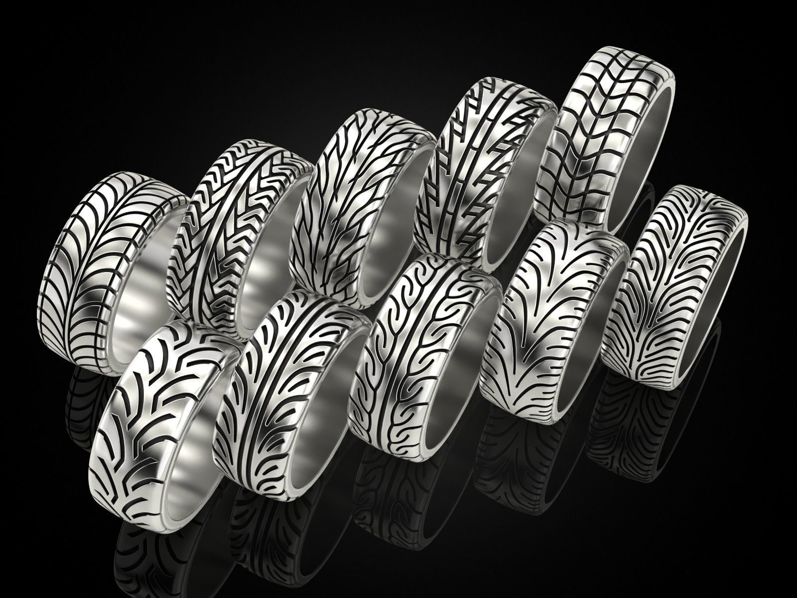 Collection of car tread rings _15