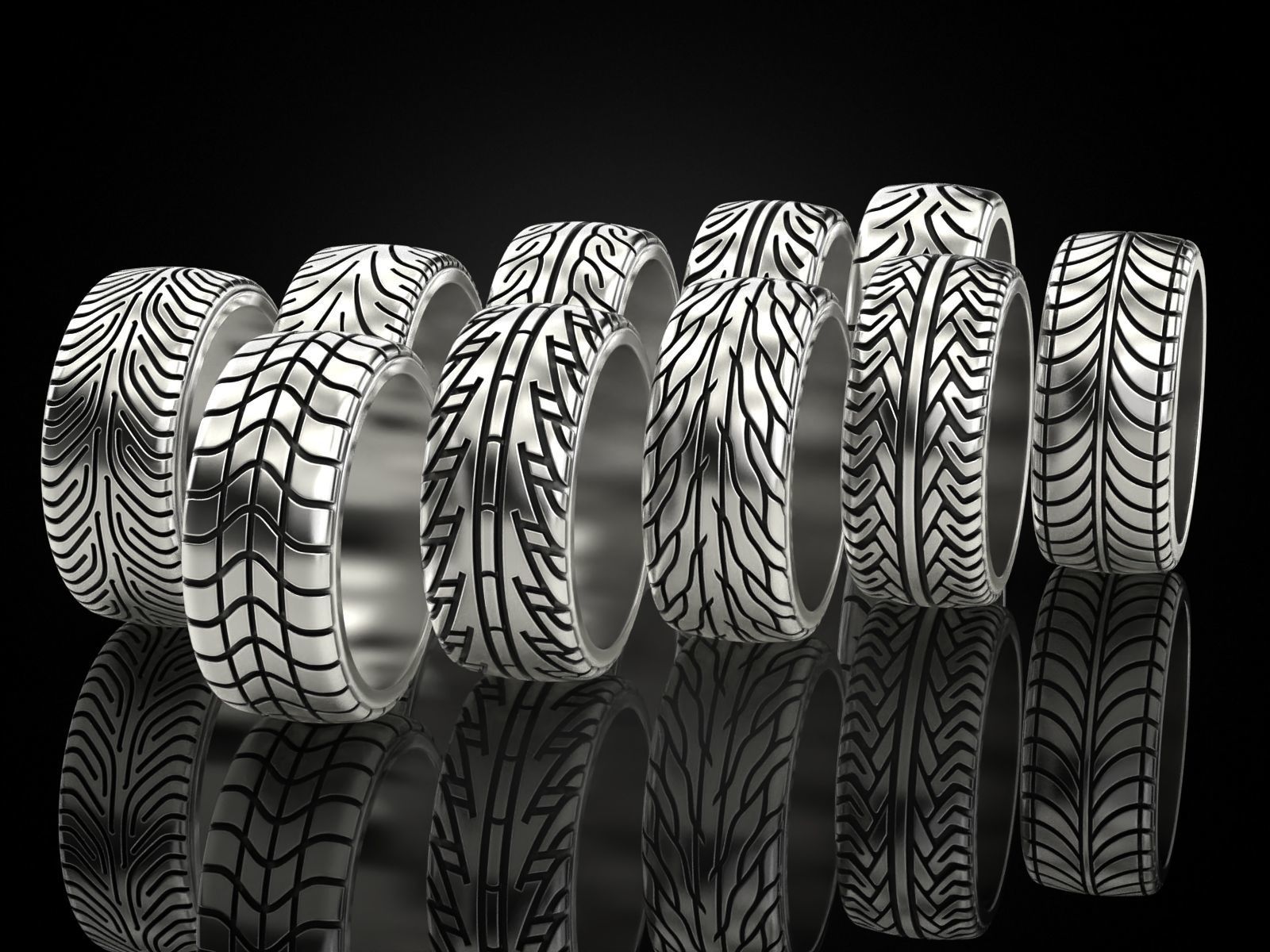 Collection of car tread rings _13
