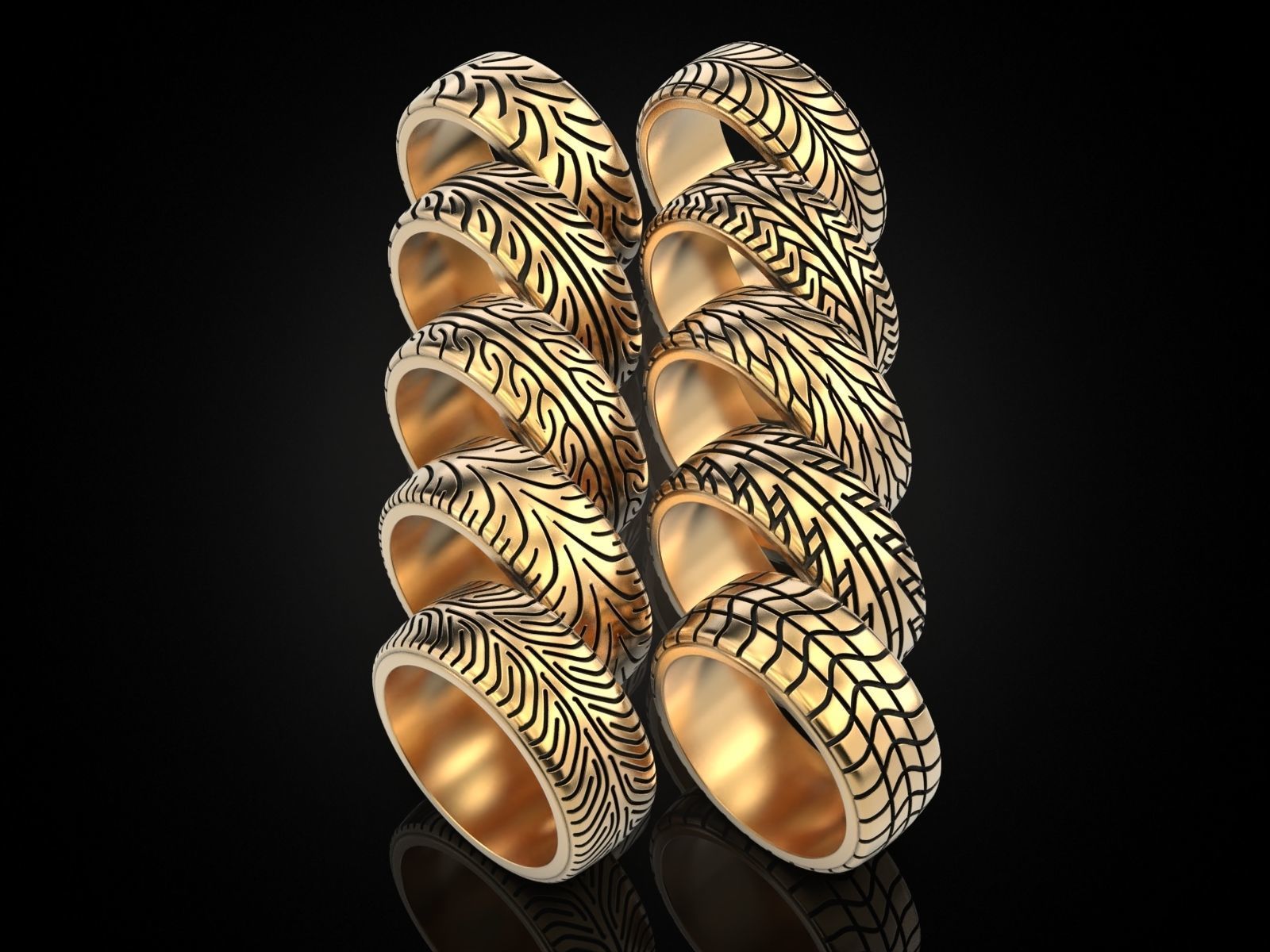 Collection of car tread rings _2