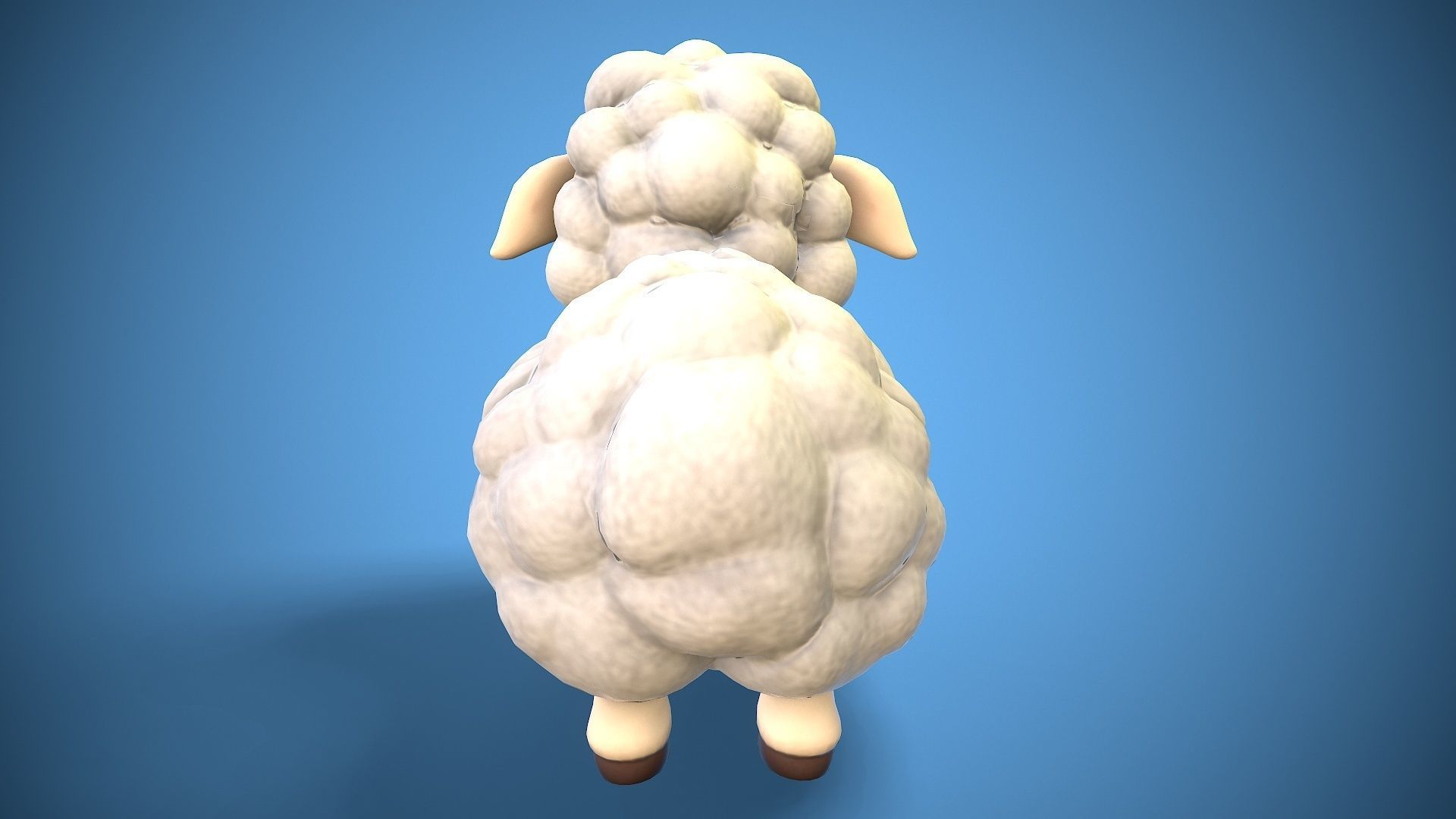 cartoon little sheep Low-poly 3D model_5