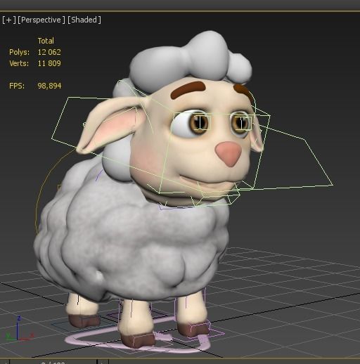 cartoon little sheep Low-poly 3D model_12