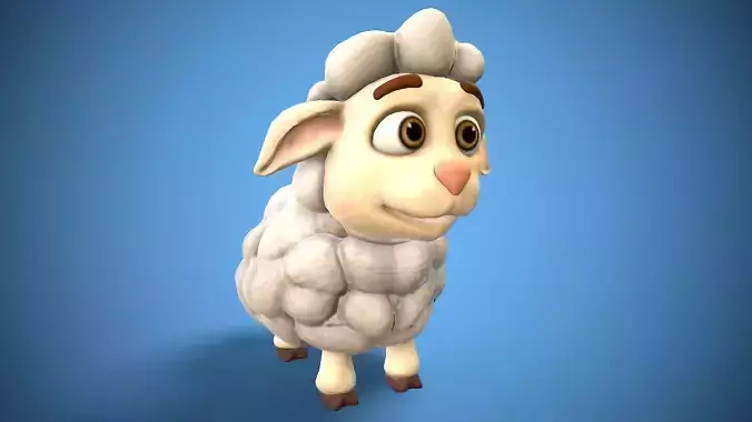 cartoon little sheep Low-poly 3D model cartoon little sheep Low-poly 3D model