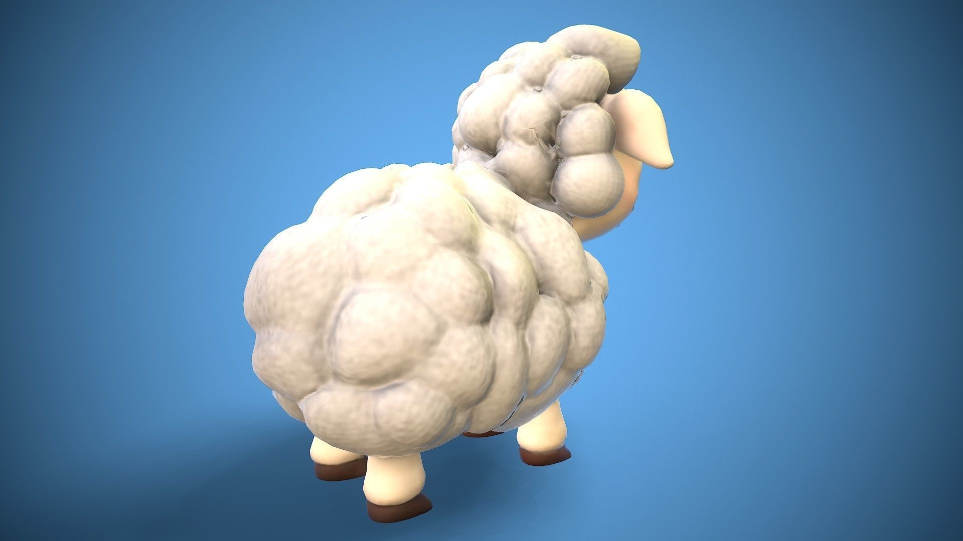 cartoon little sheep Low-poly 3D model_4
