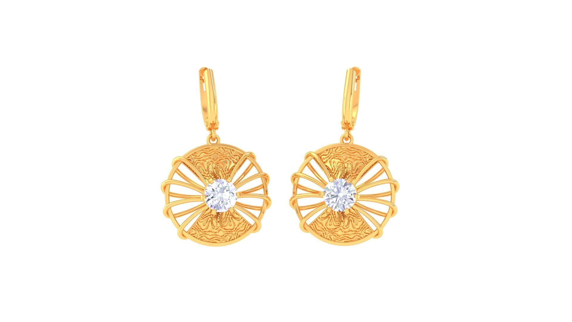 High Jewelry Pendant Earrings Set 3dm stl obj mtl gltf glb 3D print model_7