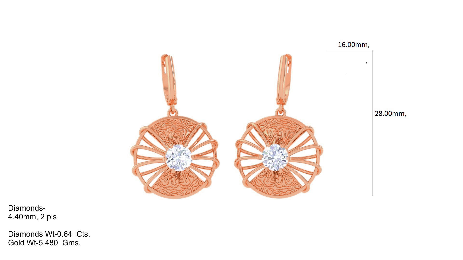 High Jewelry Pendant Earrings Set 3dm stl obj mtl gltf glb 3D print model_5