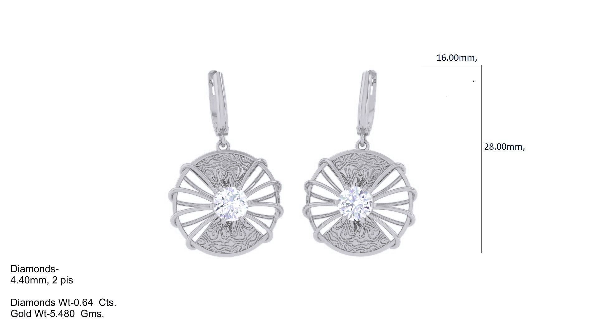 High Jewelry Pendant Earrings Set 3dm stl obj mtl gltf glb 3D print model_6