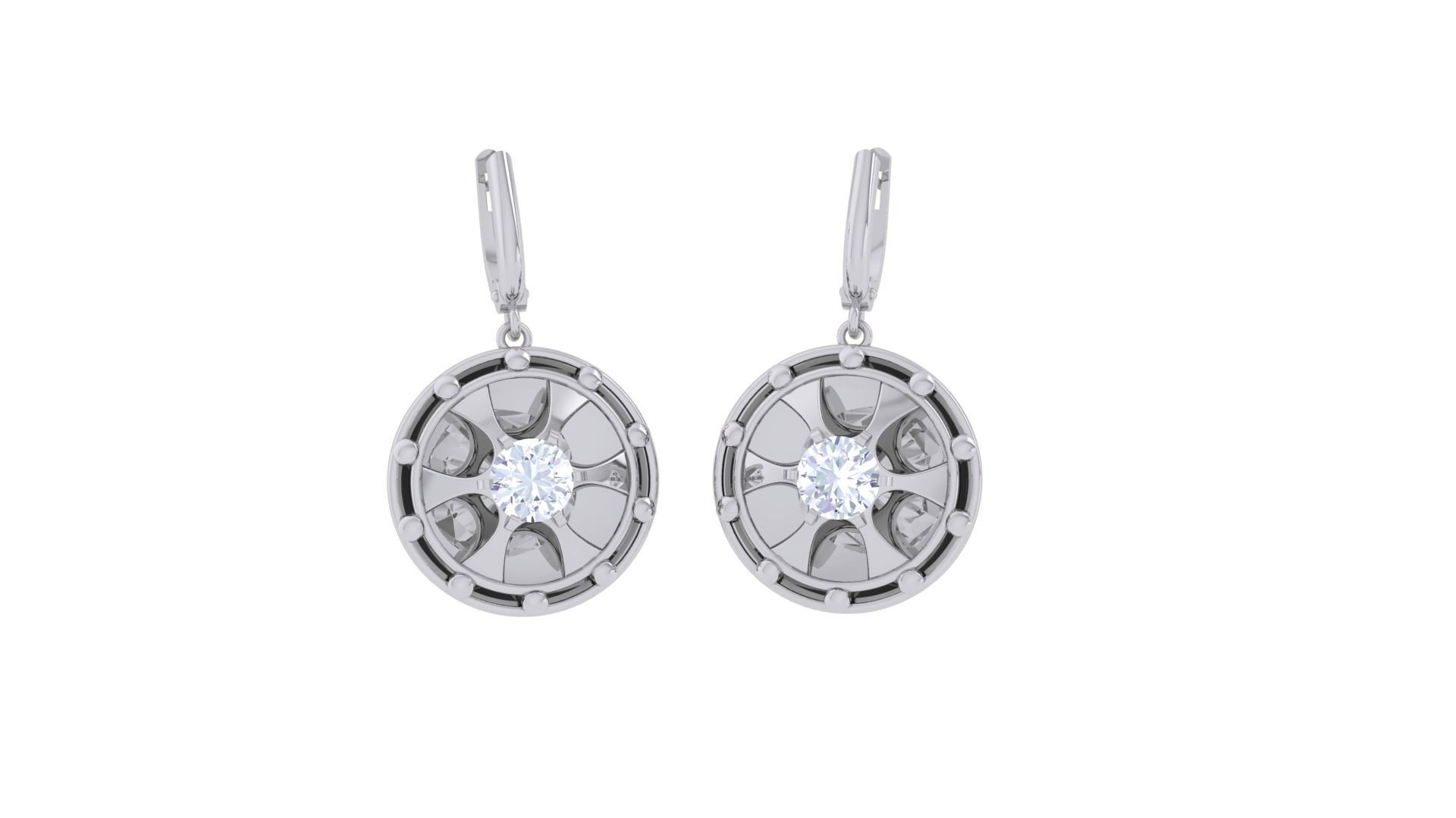 High Jewelry Pendant Earrings Set 3dm stl obj mtl gltf glb 3D print model_7