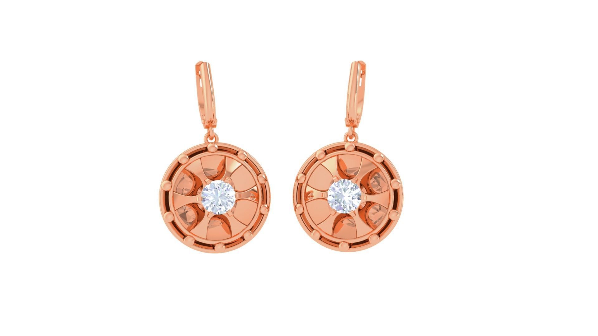 High Jewelry Pendant Earrings Set 3dm stl obj mtl gltf glb 3D print model_8