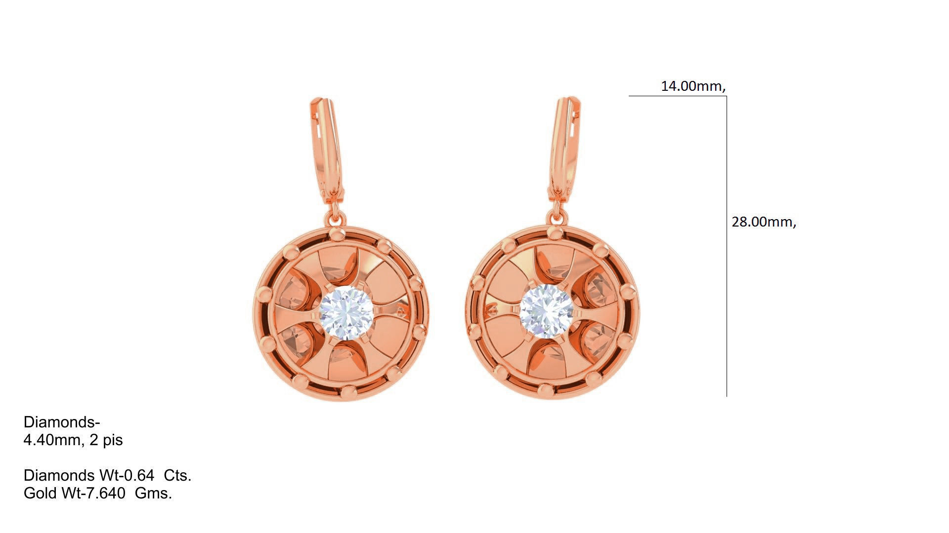 High Jewelry Pendant Earrings Set 3dm stl obj mtl gltf glb 3D print model_6