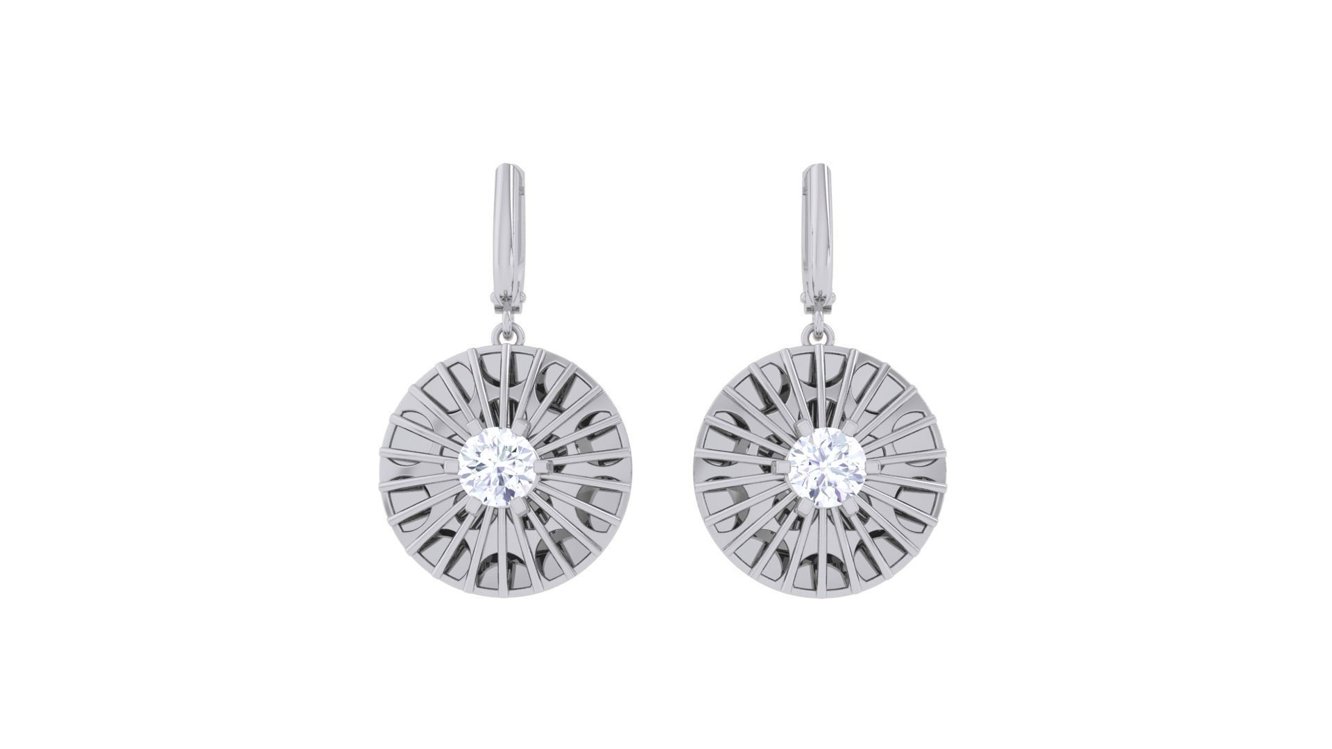 High Jewelry Pendant Earrings Set 3dm stl obj mtl gltf glb 3D print model_11