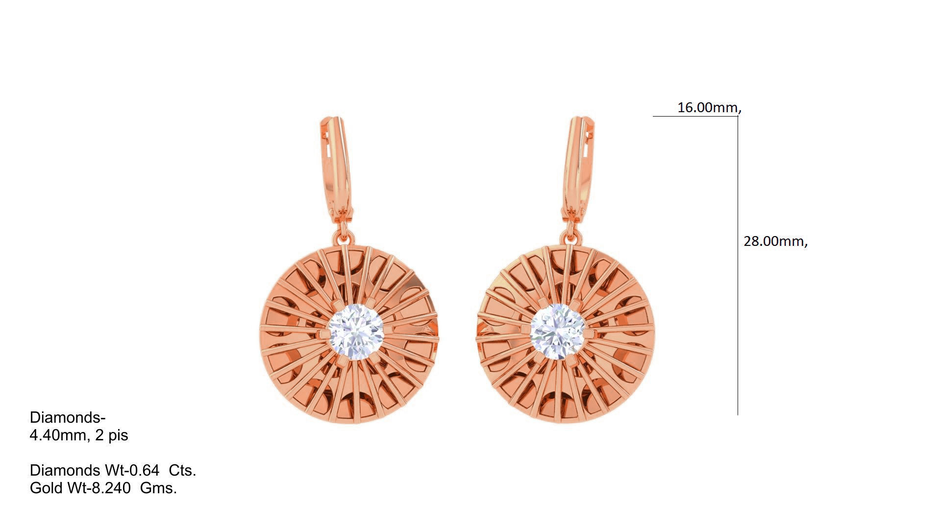 High Jewelry Pendant Earrings Set 3dm stl obj mtl gltf glb 3D print model_6