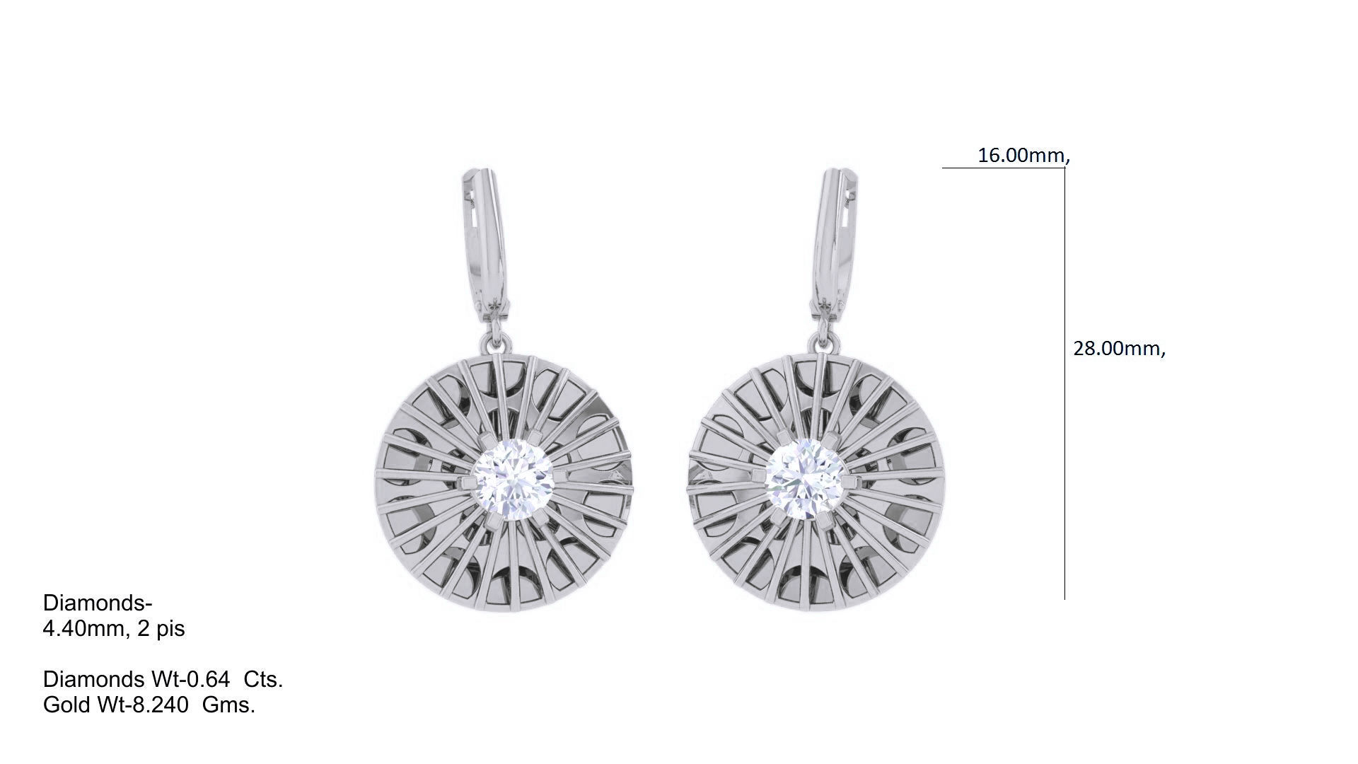 High Jewelry Pendant Earrings Set 3dm stl obj mtl gltf glb 3D print model_5