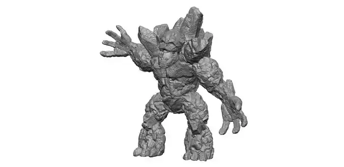 Stone Golem Attack 3D print model