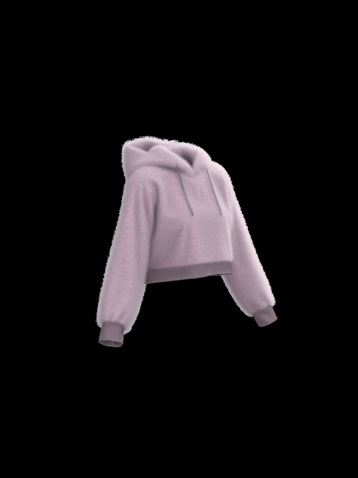 Female raglan crop hoodie 3D model_5