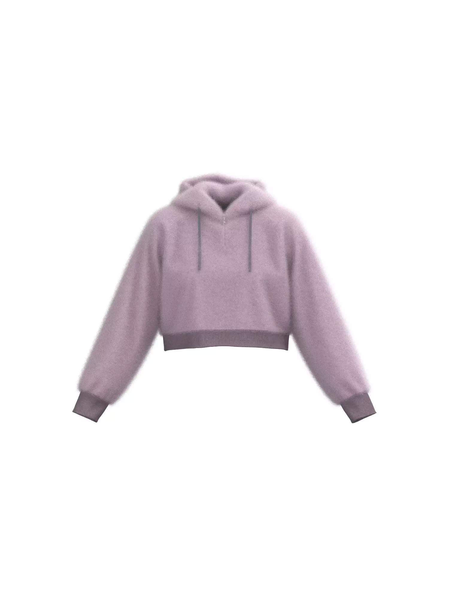 Female raglan crop hoodie 3D model_0