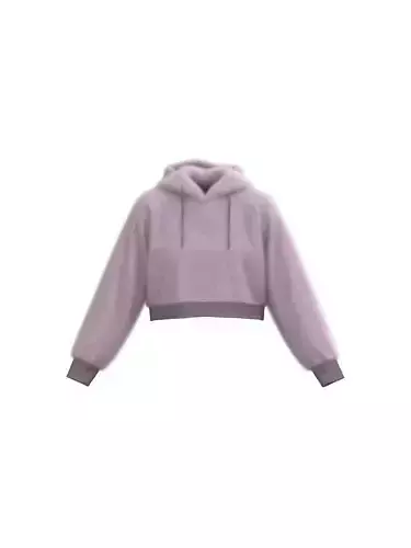Female raglan crop hoodie 3D model