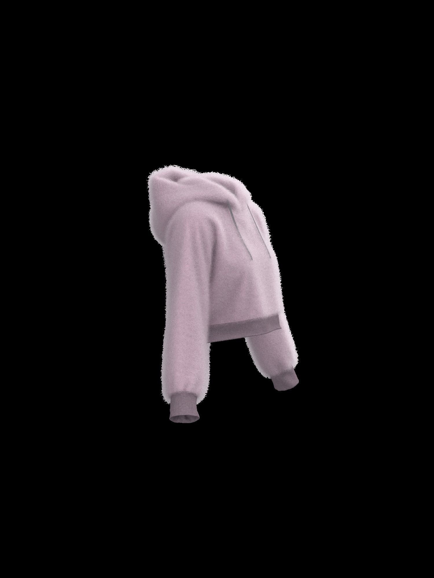 Female raglan crop hoodie 3D model_3