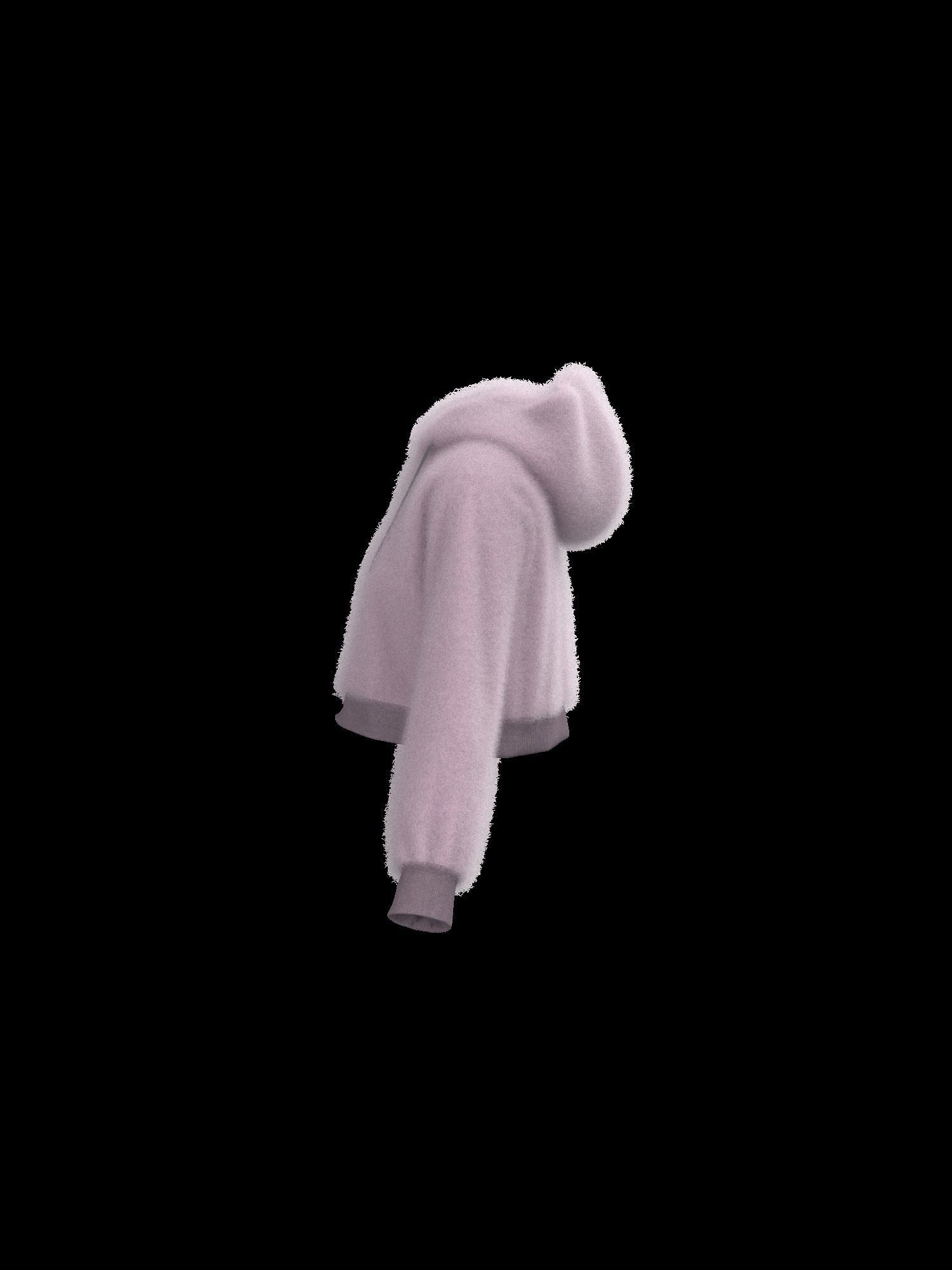 Female raglan crop hoodie 3D model_14