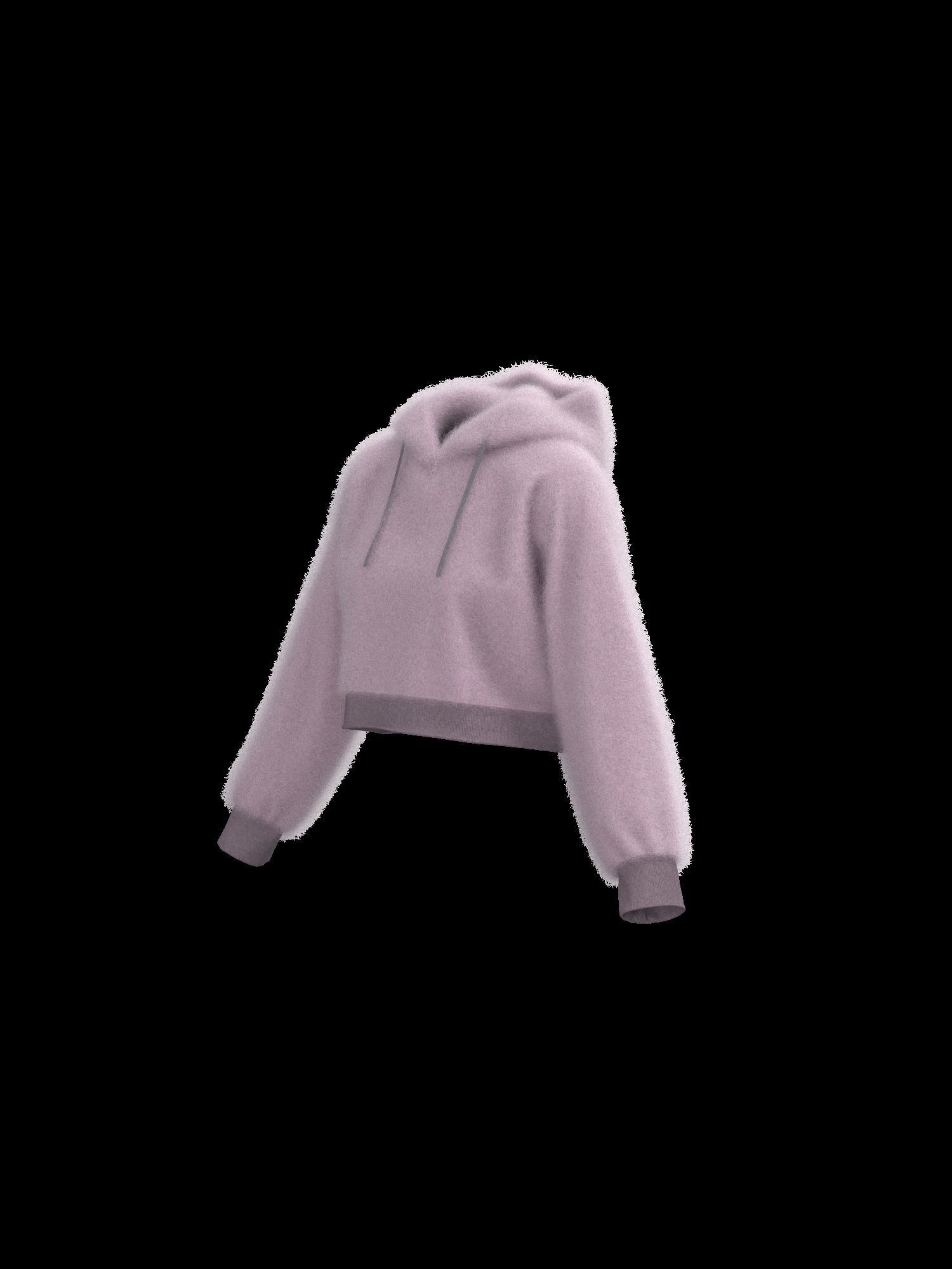 Female raglan crop hoodie 3D model_16