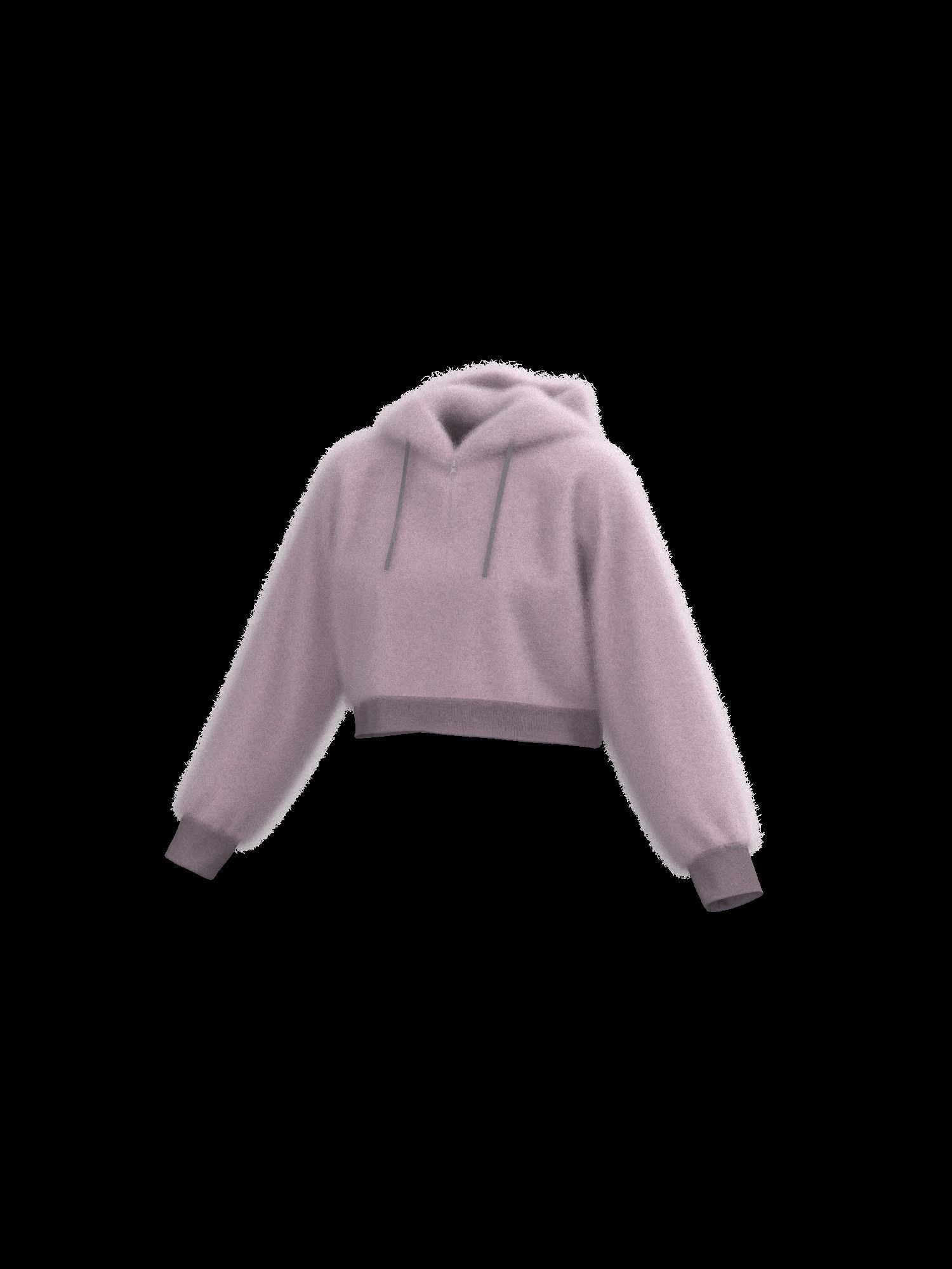 Female raglan crop hoodie 3D model_4