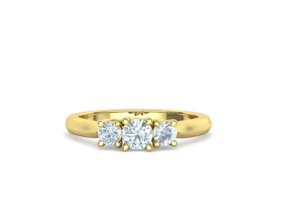 Engagement Solitaire Trellis Rings 3 RING SET 3D Model Collection_13