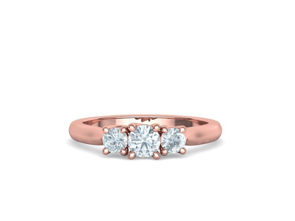 Engagement Solitaire Trellis Rings 3 RING SET 3D Model Collection_12