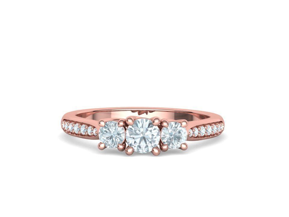 Engagement Solitaire Trellis Rings 3 RING SET 3D Model Collection_17