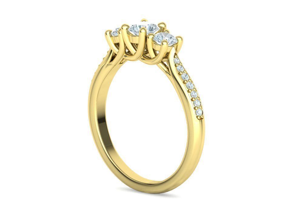 Engagement Solitaire Trellis Rings 3 RING SET 3D Model Collection_33