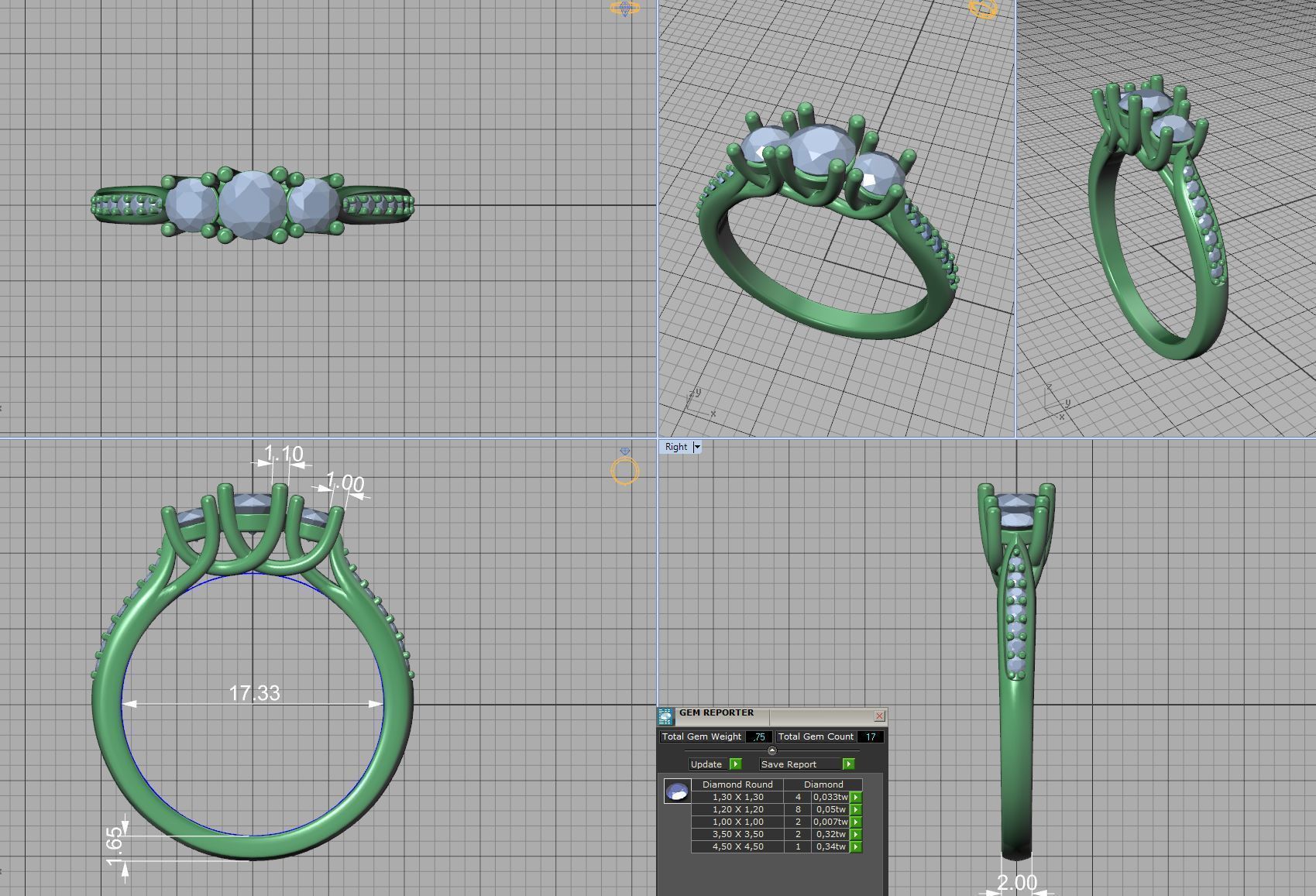 Engagement Solitaire Trellis Rings 3 RING SET 3D Model Collection_20