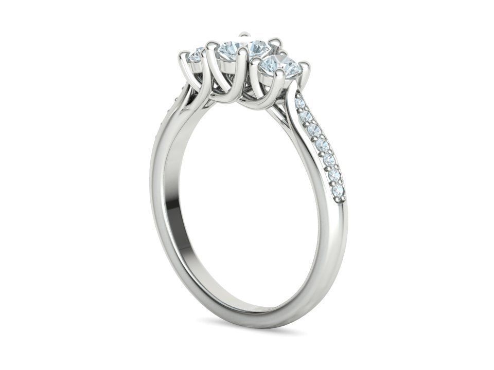 Engagement Solitaire Trellis Rings 3 RING SET 3D Model Collection_34