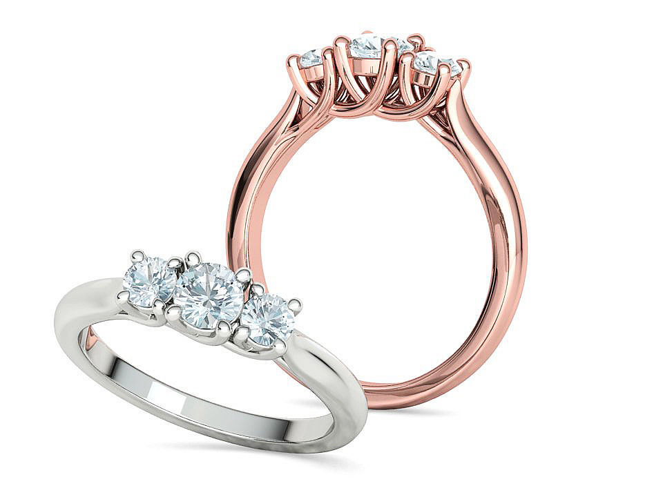 Engagement Solitaire Trellis Rings 3 RING SET 3D Model Collection_11