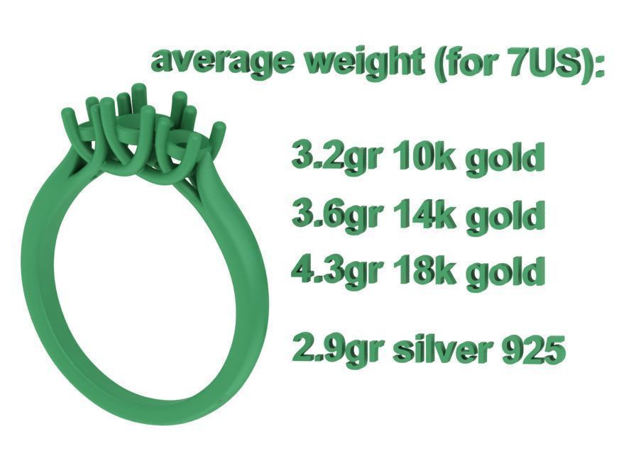 Engagement Solitaire Trellis Rings 3 RING SET 3D Model Collection_30