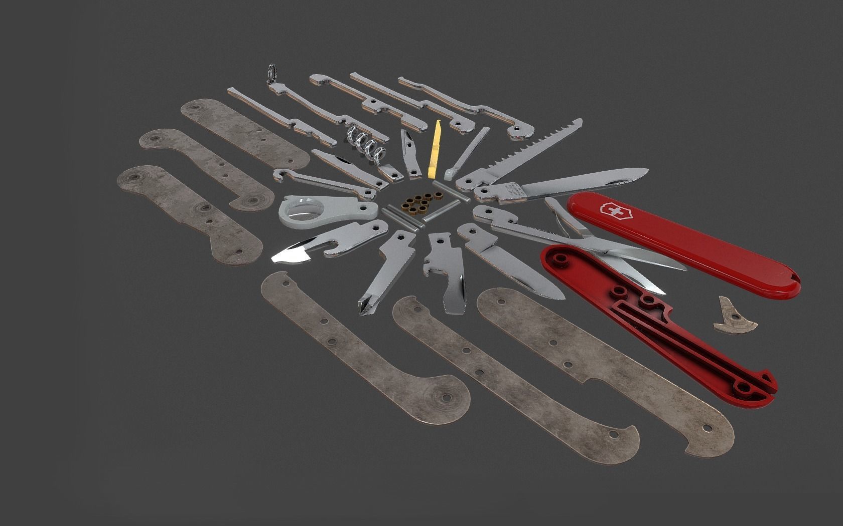 Victorinox multitool knife Low-poly 3D model_6