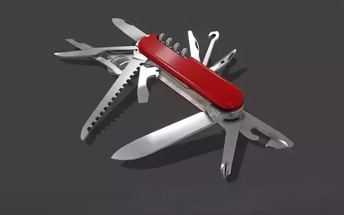 Victorinox multitool knife Low-poly 3D model