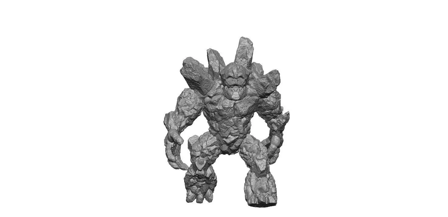 Stone Golem  walk 3D print model_0